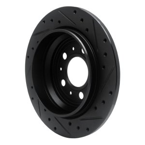 Volvo V70 Brake Rotor (1) - Rear Left - R1 Concepts - Drilled & Slotted - Black - `99-`00
